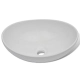 Vidaxl wastafel ovaal 40x33 cm keramiek wit