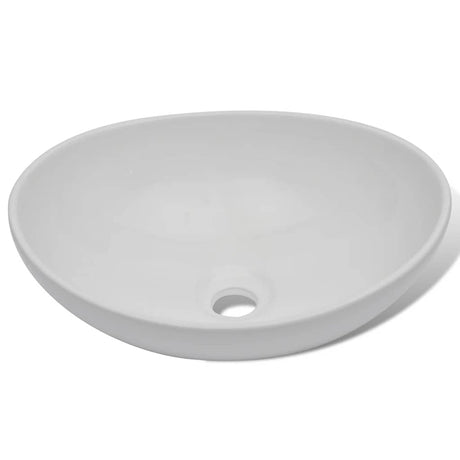 Vidaxl wastafel ovaal 40x33 cm keramiek wit