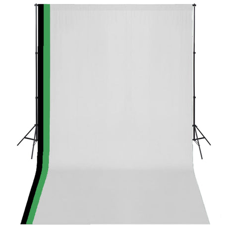 Vidaxl Photo Studio -Set mit 3 Baumwollhintergrund und Rahmen 3x5 m