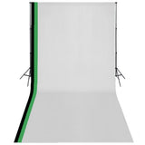 Vidaxl Photo Studio Set mit 3 Baumwollhintergrund und Rahmen 3x6 m
