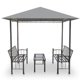 Vidaxl Gartenpavillon mit Tisch und Bänken 2,5 x 1,5 x 2,4 m Anthrazit