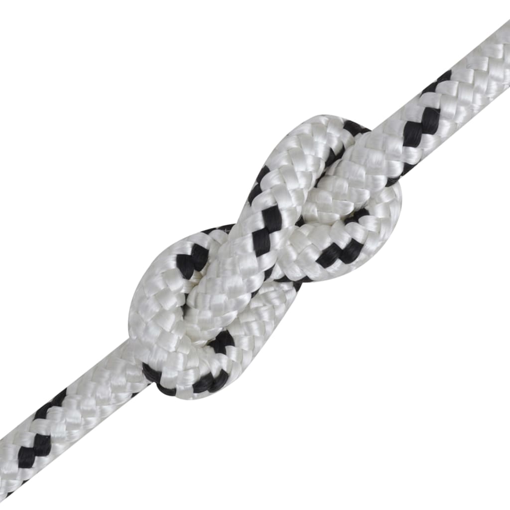 Vidaxl -Bootseil geflochten 12 mm 250 m Polyesterweiß