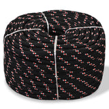 VIDAXL -Startseil 10 mm 250 m Polypropylenschwarz