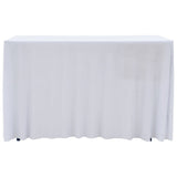 VIDAXL 2 ST -Tischabdeckungen Dehnen mit Rock 120x60.5x74 cm Weiß