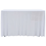 VIDAXL 2 ST -Tischabdeckungen Dehnung mit Rock 183x76x74 cm weiß