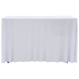 VIDAXL 2 ST -Tischabdeckungen Dehnen mit Rock 243x76x74 cm weiß