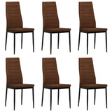 Vidaxl eetkamerstoelen 6 st stof bruin