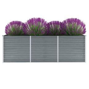 Vidaxl -Pflanzer erhöht 240 x 80 x 77 cm verzinkter Stahlgrau