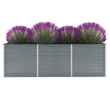 Vidaxl -Pflanzer erhöht 240 x 80 x 77 cm verzinkter Stahlgrau