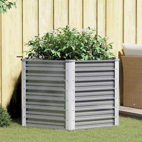 VIDAXL -Pflanzer erhoben 129 x 129 x 77 cm verzinkter Stahlgrau grau