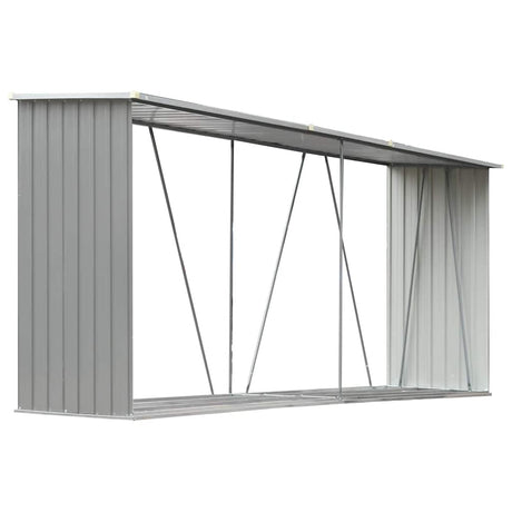 Vidaxl Brennholzschuppen 330x84x152 cm verzinkter Stahl grau