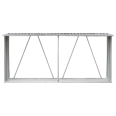 Vidaxl Brennholzschuppen 330x84x152 cm verzinkter Stahl grau