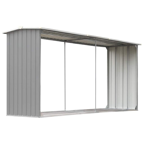 Vidaxl Brennholzschuppen 330x92x153 cm verzinkter Stahl grau