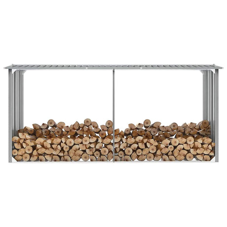 Vidaxl Brennholzschuppen 330x92x153 cm verzinkter Stahl grau