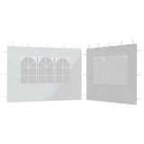 Vidaxl Zeltwände mit Fenster PE White 2 PCs
