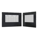 Vidaxl Zeltwände mit Fenster PE -Anthrazit 2 STs