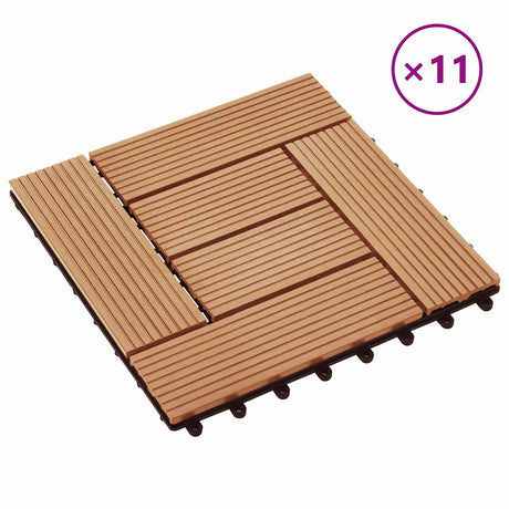 Vidaxl terras tegel 11 st teakhout 30 x 30 cm wpc