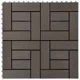 VIDAXL -Terrassenfliesen 30x30 cm 1 m² HKC Dunkelbraun 11 STs
