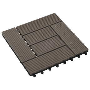 Vidaxl terras tegel 11 st donkerbruin 30 x 30 cm wpc