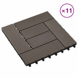 Vidaxl terras tegel 11 st donkerbruin 30 x 30 cm wpc
