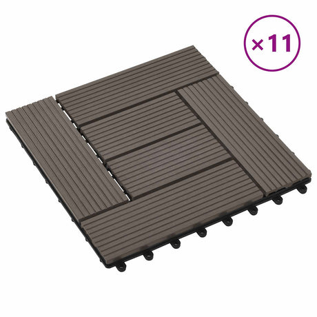 Vidaxl terras tegel 11 st donkerbruin 30 x 30 cm wpc