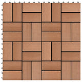 VIDAXL 11 ST TERRACE TILE 30 x 30 cm 1 m² HKC Brown