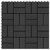 VIDAXL -Terrassenfliesen 30x30 cm 1 m² HKC Schwarz 11 STs