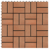 VIDAXL -Terrassenfliesen 30x30 cm 1 m² HKC Teakfarbe 11 STS
