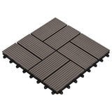 VIDAXL -Terrassenfliesen 30x30 cm 1 m² HKC Dunkelbraun 11 STs