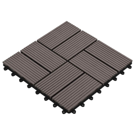 Vidaxl terras tegel 11 st donkerbruin 30 x 30 cm wpc