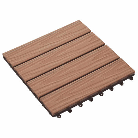 Vidaxl terras tegel 3d-design 11 st licht bruin 30 x 30 cm wpc