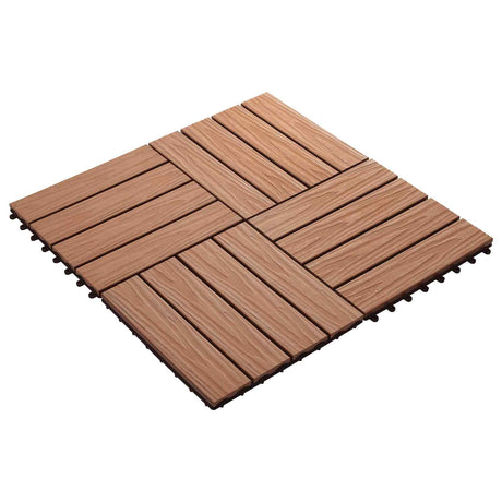 Vidaxl terras tegel 3d-design 11 st licht bruin 30 x 30 cm wpc