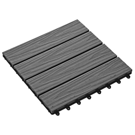 Vidaxl terras tegel 3d-design 11 st grijs 30 x 30 cm wpc