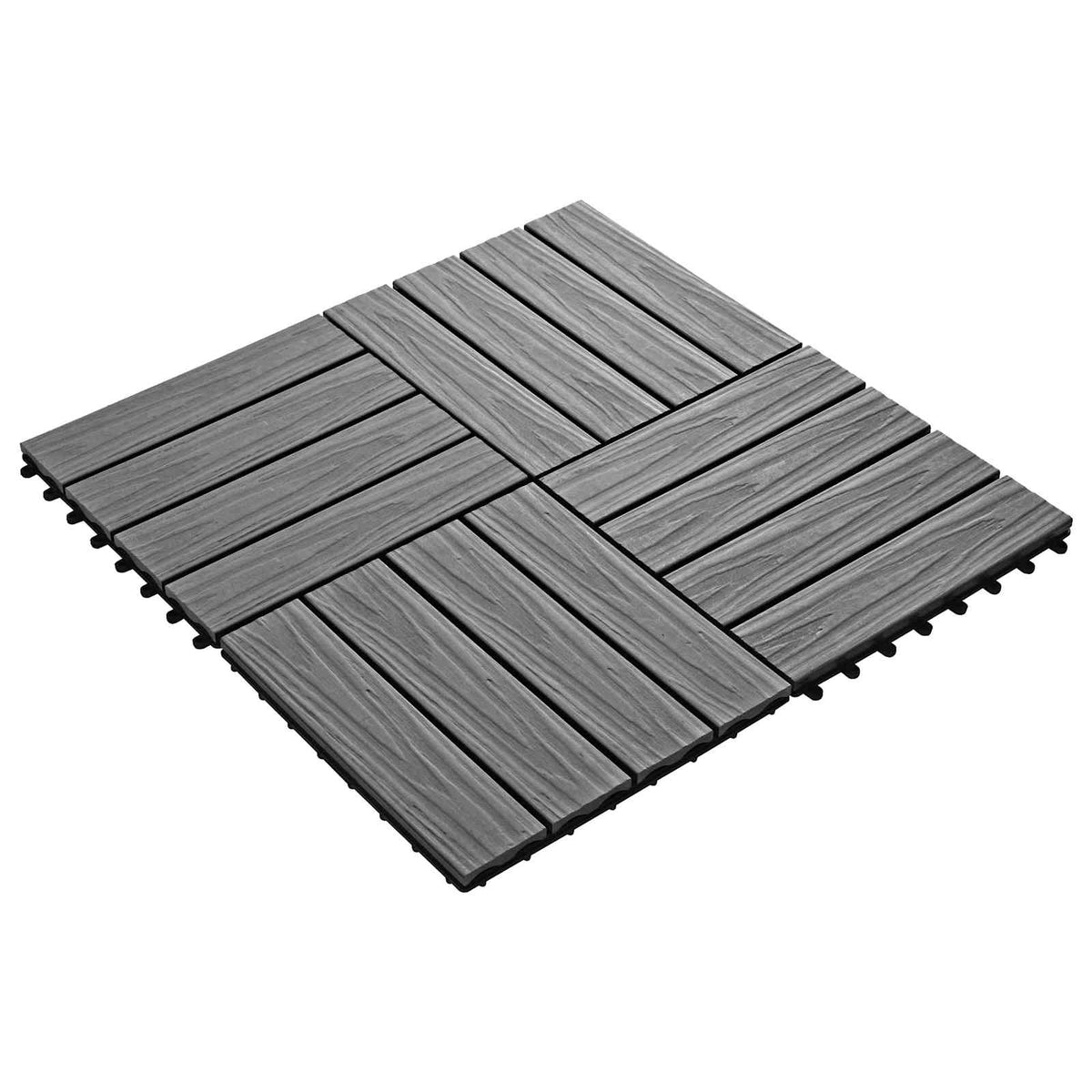 Vidaxl terras tegel 3d-design 11 st grijs 30 x 30 cm wpc