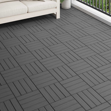 Vidaxl terras tegel 3d-design 11 st zwart 30 x 30 cm wpc