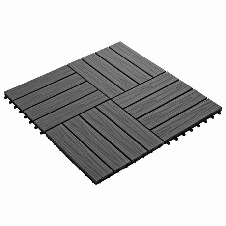 Vidaxl terras tegel 3d-design 11 st zwart 30 x 30 cm wpc