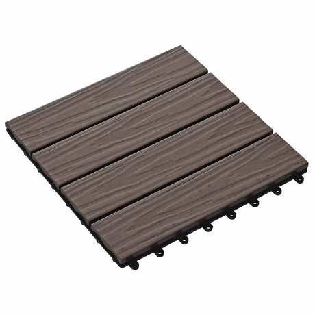 Vidaxl terras tegel 3d-design 11 st donkerbruin 30 x 30 cm wpc