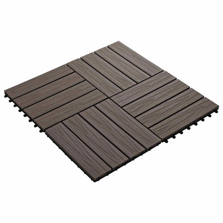 Vidaxl terras tegel 3d-design 11 st donkerbruin 30 x 30 cm wpc