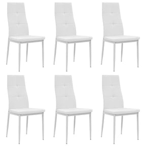Vidaxl eetkamerstoelen 6 st kunstleer wit