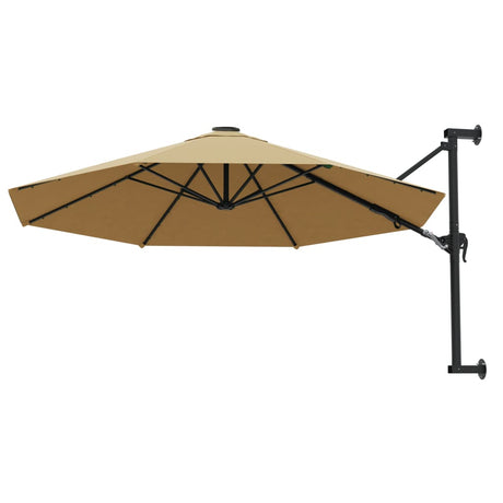 Vidaxl -Wandparasol mit Metallpol 300 cm Taupe