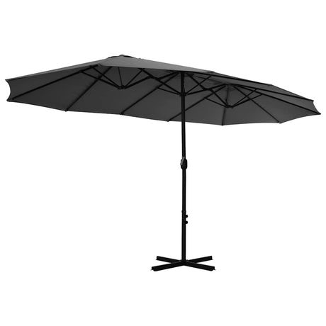 Vidaxl -Parasol mit Aluminiumpol 460x270 cm Anthrazit