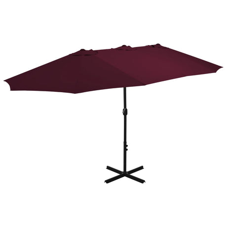 VIDAXL -Parasol mit Aluminiumpol 460x270 cm Burgunderrot