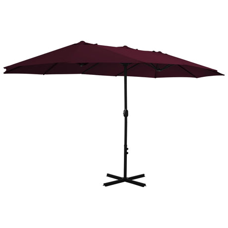 VIDAXL -Parasol mit Aluminiumpol 460x270 cm Burgunderrot