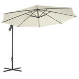 Vidaxl -schwimmendem Parasol mit Stahlpol 300 cm sandgeläutet