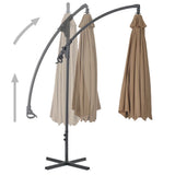 Vidaxl -schwimmender Parasol mit Stahlpol 300 cm Taupe