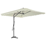 Vidaxl parasol met stalen paal 250x250 cm zandkleurig