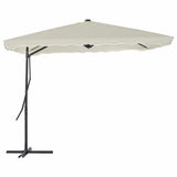 Vidaxl parasol met stalen paal 250x250 cm zandkleurig