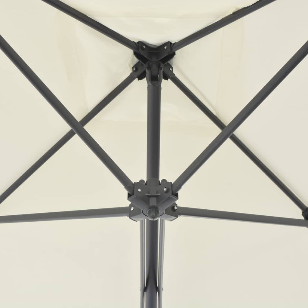 Vidaxl parasol met stalen paal 250x250 cm zandkleurig