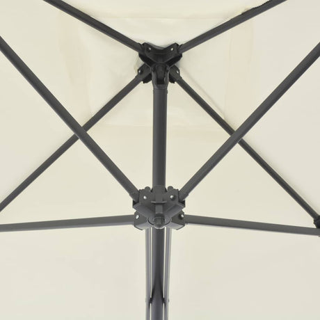 Vidaxl parasol met stalen paal 250x250 cm zandkleurig