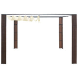 Vidaxx Pavillon mit Dach 300x300x200 cm Polyrattan braun und creme